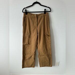 H&M cotton wide leg cargo pants